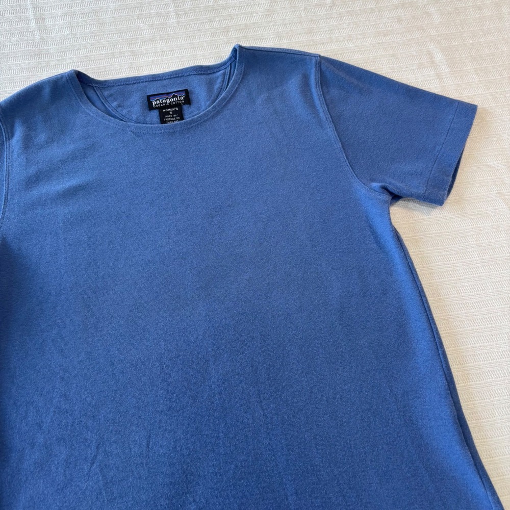 Patagonia Womens Blue Organic Cotton Short Sleeve T-Shirt SP00 53775 Small